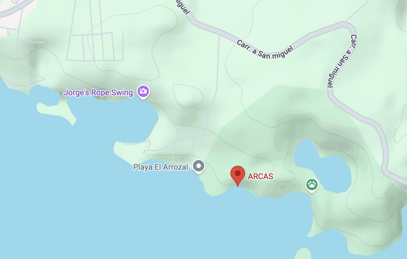 Mapa de ubicación del CEBIO en el Lago Petén Itzá